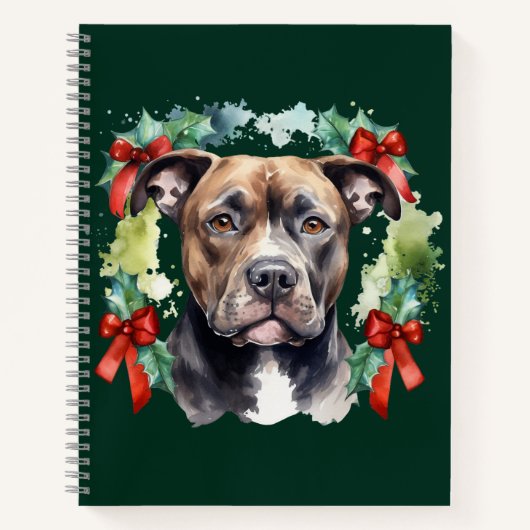 Christmas Pitbull Notizblock (Vorderseite)
