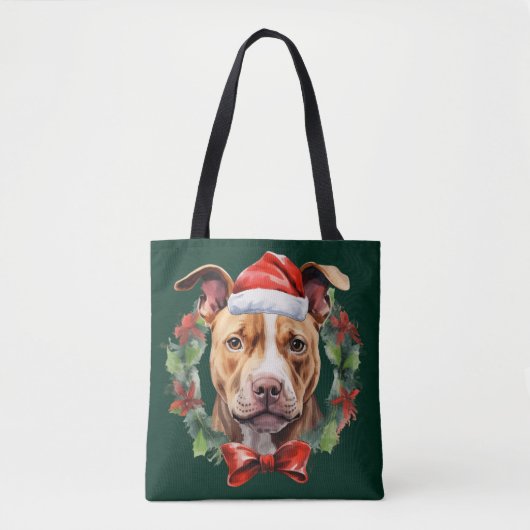 Christmas Pitbull Tasche (Vorderseite)