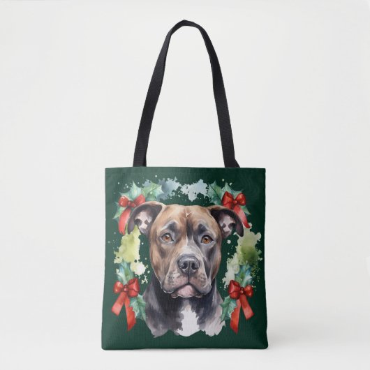 Christmas Pitbull Tasche (Vorderseite)