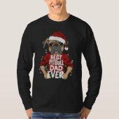 Christmas Pitbull Vater Ever Design T-Shirt (Vorderseite)