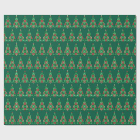 Christmas pixelated tree wrapping paper geschenkpapier (Flach)