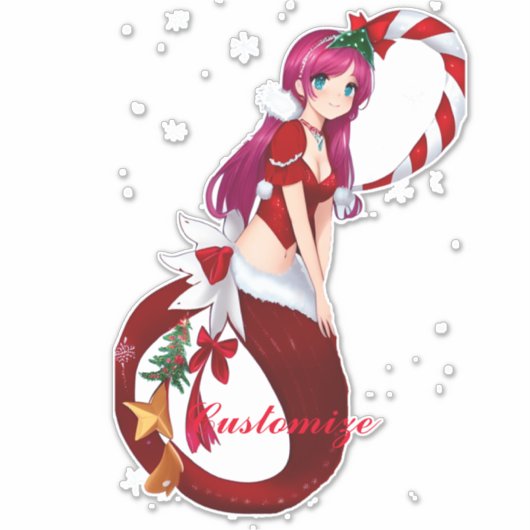 Christmas Pixie Mermaid Thunder_Cove Aufkleber (Vorderseite)