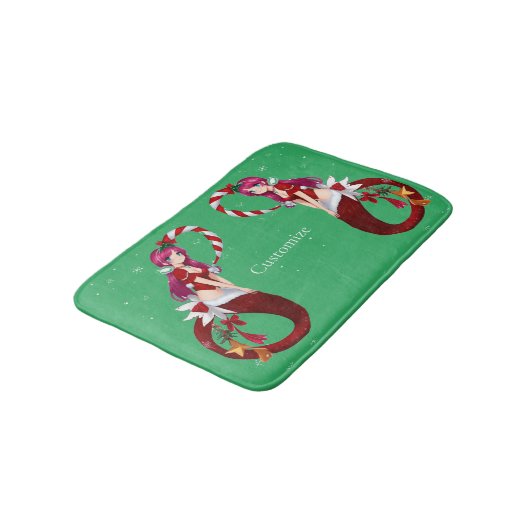 Christmas Pixie Mermaid Thunder_Cove Badematte (Schrägansicht)