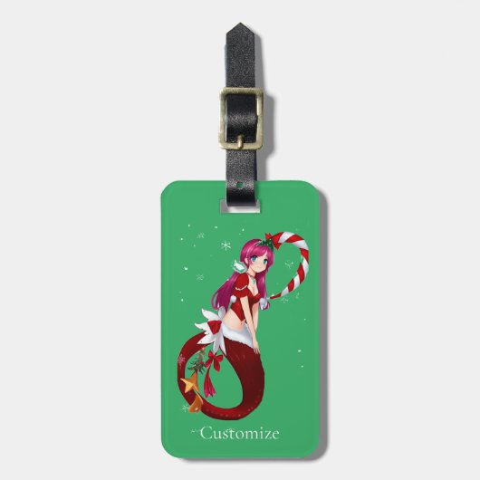 Christmas Pixie Mermaid Thunder_Cove Gepäckanhänger (Vorderseite vertikal)