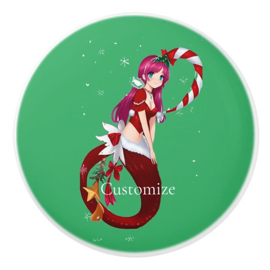 Christmas Pixie Mermaid Thunder_Cove Keramikknauf (Vorderseite)