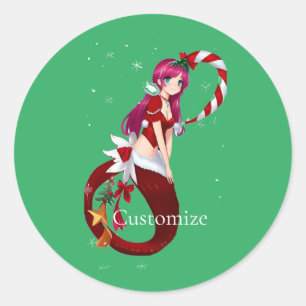 Christmas Pixie Mermaid Thunder_Cove Runder Aufkleber