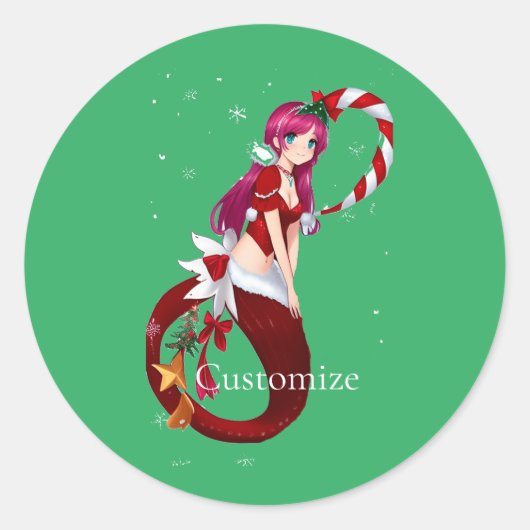 Christmas Pixie Mermaid Thunder_Cove Runder Aufkleber (Vorderseite)