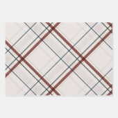 Christmas plaid classic elagant off white holiday geschenkpapier set (Vorderseite 2)