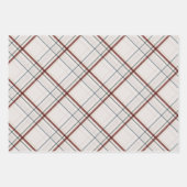 Christmas plaid classic elagant off white holiday geschenkpapier set (Vorderseite)
