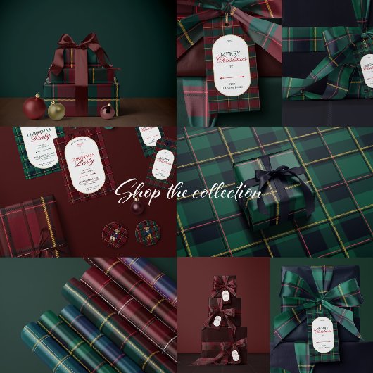 Christmas plaid classic holiday simple geschenkpapier