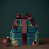 Christmas plaid classic holiday simple geschenkpapier