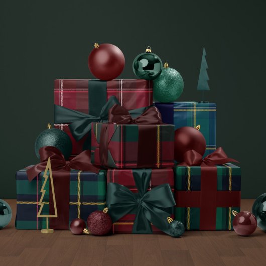 Christmas plaid classic holiday simple geschenkpapier