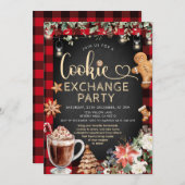 Christmas Plaid Cookie Cocoa Exchange Party Einladung (Vorne/Hinten)