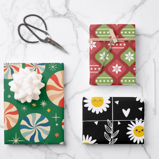 Christmas plaid coordinating geschenkpapier set (Vorderseite)