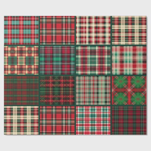 Christmas Plaid Geschenkpapier (Flach)