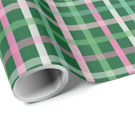 Christmas Plaid - Green Geschenkpapier (Rolleneckpunkt)