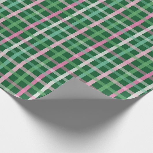 Christmas Plaid - Green Geschenkpapier (Ecke)