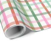 Christmas Plaid - Green & Pink Geschenkpapier (Rolleneckpunkt)