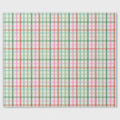 Christmas Plaid - Green & Pink Geschenkpapier (Flach)