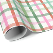 Christmas Plaid - Green & Pink Geschenkpapier (Rolleneckpunkt)