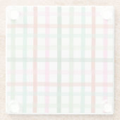 Christmas Plaid - Green & Pink White Glasuntersetzer (Rückseite)