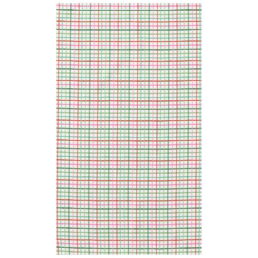 Christmas Plaid - Green Pink & White Tischdecke (Vorderseite)