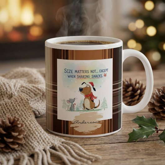 Christmas Plaid Mugs Cartoon illustration funny Jumbo-Tasse