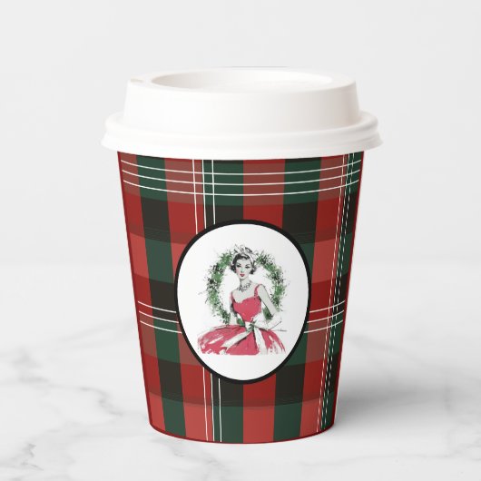 Christmas Plaid Paper Cup Pappbecher (Rückseite)