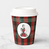 Christmas Plaid Paper Cup Pappbecher (Vorderseite)
