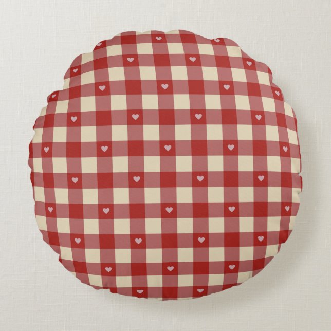 Christmas Plaid Pattern  Rundes Kissen (Vorderseite)