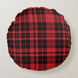 Christmas Plaid Pattern Rundes Kissen