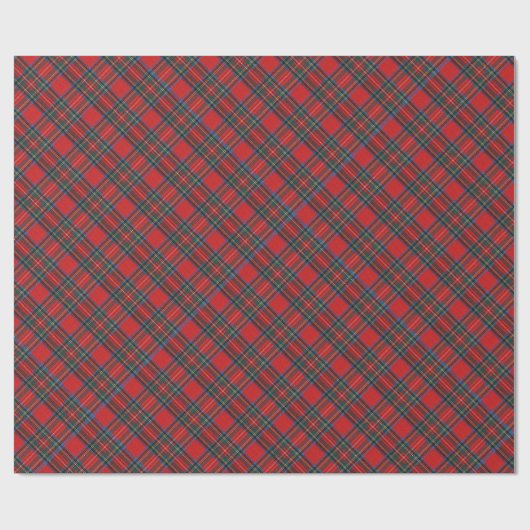 Christmas Plaid Pattern Wrapping Paper Geschenkpapier (Flach)