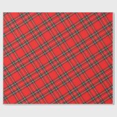 Christmas Plaid Pattern Wrapping Paper Geschenkpapier (Flach)