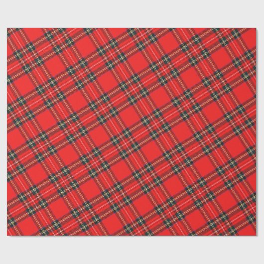 Christmas Plaid Pattern Wrapping Paper Geschenkpapier (Flach)