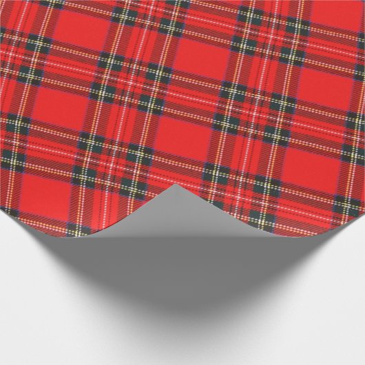 Christmas Plaid Pattern Wrapping Paper Geschenkpapier (Ecke)