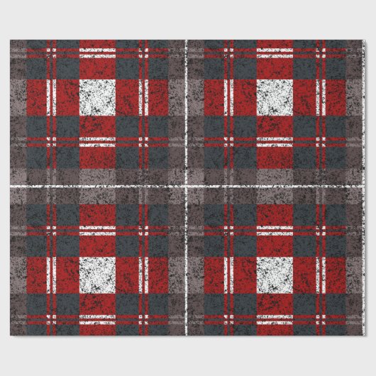 Christmas Plaid Pattern Wrapping Paper Geschenkpapier (Flach)