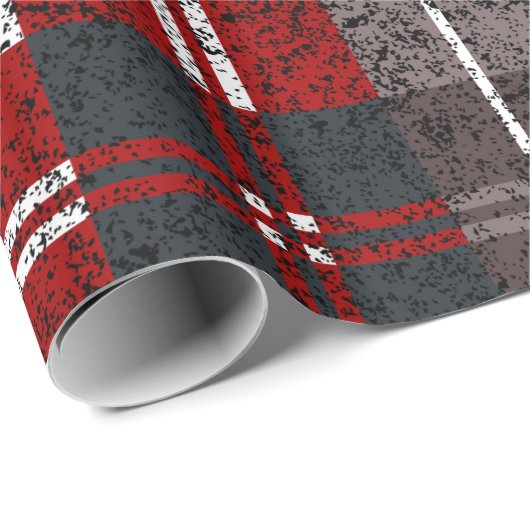 Christmas Plaid Pattern Wrapping Paper Geschenkpapier (Rolleneckpunkt)