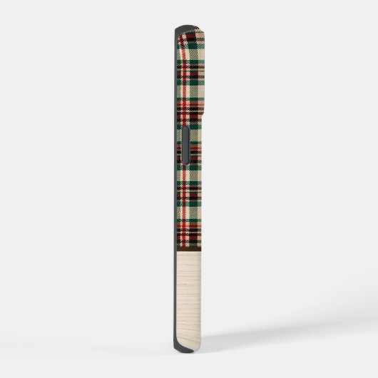 Christmas Plaid Phone Case | Personalized Name iPhone 15 Hülle (Rechte Seite)