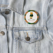 Christmas Plaid Preppy Bear Baby Shower  Button (Beispiel)