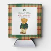 Christmas Plaid Preppy Bear Baby Shower  Dosenkühler (Vorderseite)