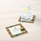 Christmas Plaid Preppy Bear Baby Shower  Rechteckiger Pappuntersetzer (Vor Ort)