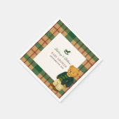 Christmas Plaid Preppy Bear Baby Shower  Serviette (Ecke)