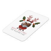 Christmas Plaid Reindeer with Personalized Photo Magnet (Linke Seite)