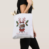 Christmas Plaid Reindeer with Personalized Photo Tasche (Von Nahem)