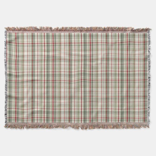 Christmas Plaid - rustic green red ivory Decke (Vorderseite)