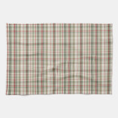 Christmas Plaid - rustic green red ivory Geschirrtuch (Horizontal)