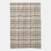 Christmas Plaid - rustic green red ivory Geschirrtuch (Vertikal)