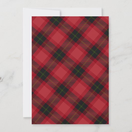 Christmas Plaid Tea Party Bridal Shower Invitation Einladung (Rückseite)