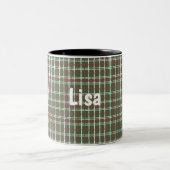 Christmas plaid zweifarbige tasse (Mittel)