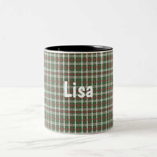 Christmas plaid zweifarbige tasse (Mittel)